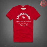 heren abercrombie and fitch korte tees est 1892 trade mark rood wit Outlet Online rjg7g179